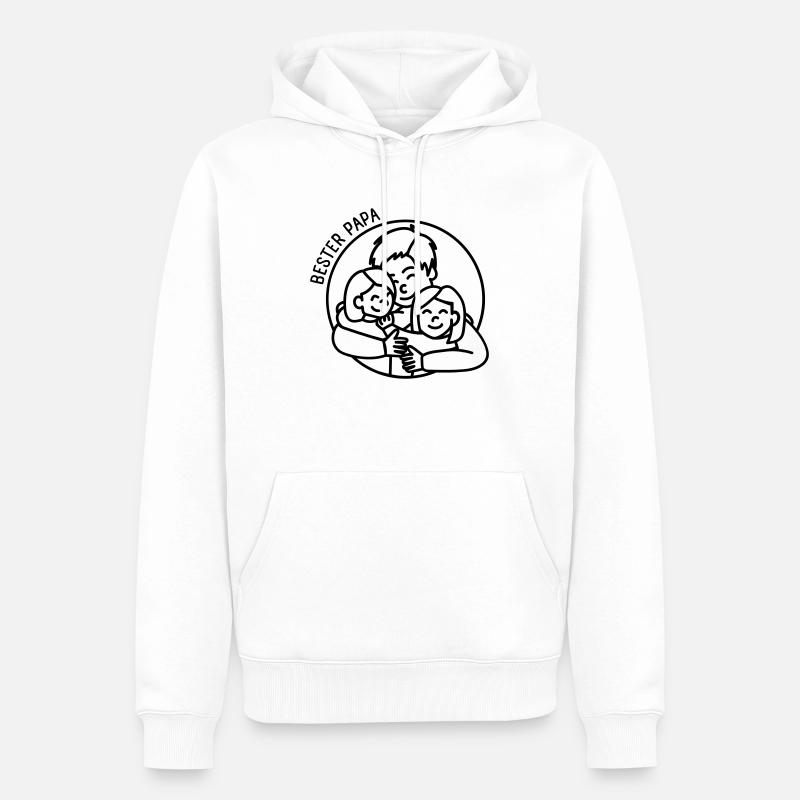 Bester Papa - Töchter - Männer Premium Bio Hoodie - Weiß