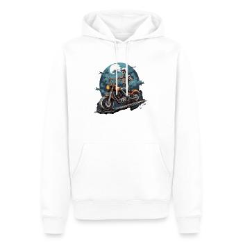 Biker de la mort - Sweat à capuche Premium bio Homme - blanc - Devant - Nico (187cm)