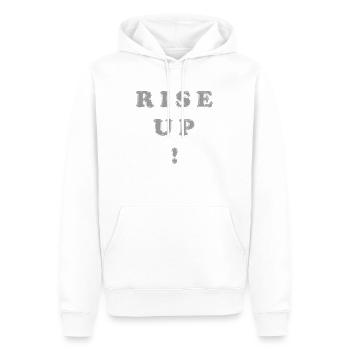 MEILLEURES T-SHIRT DE L'ANNEE : RISE UP - Sweat à capuche Premium bio Homme - blanc - Devant - Nico (187cm)