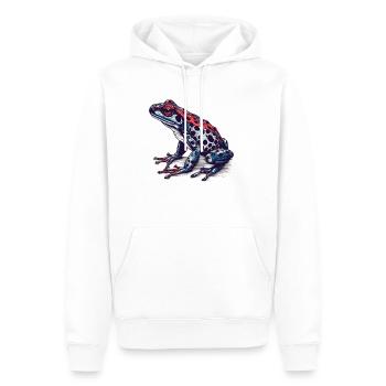 Pfeilgiftfrosch Amphibie in toller retro Optik - Männer Premium Bio Hoodie - Weiß - Vorne - Nico (187cm)