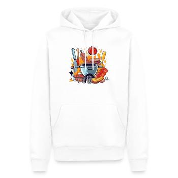 Grill und Utensilien n°3 - Männer Premium Bio Hoodie - Weiß - Vorne - Nico (187cm)