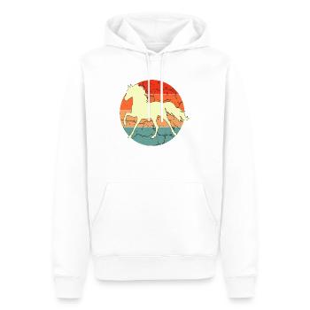 Vintage Retro Horse Sunset pour les amateurs de chevaux - Sweat à capuche Premium bio Homme - blanc - Devant - Nico (187cm)
