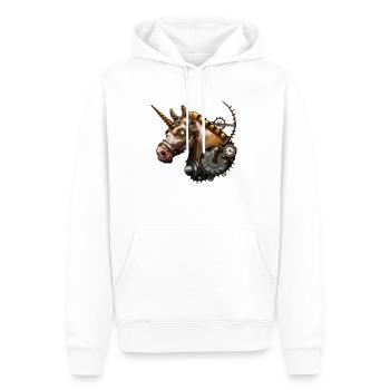 Steampunk Einhorn - Männer Premium Bio Hoodie - Weiß - Vorne - Nico (187cm)