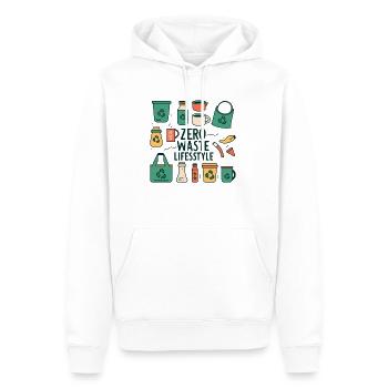 Zero Waste Journey gifts for eco warriors - Men’s Premium Organic Hoodie - white - Front - Nico (187cm)