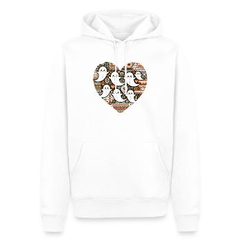 Boho Ghost Heart T-Shirt - Männer Premium Bio Hoodie - Weiß - Vorne - Nico (187cm)