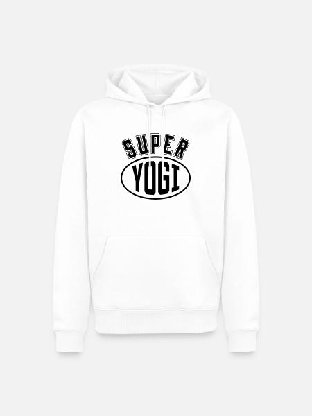 Super Yogi / Yoga - Men’s Premium Organic Hoodie - white