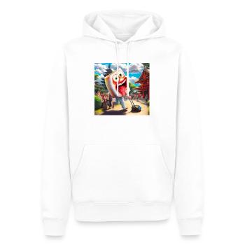 Nourriture Japonaise Japon - Sweat à capuche Premium bio Homme - blanc - Devant - Nico (187cm)