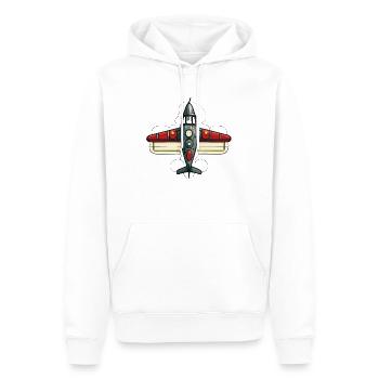 Avion - Sweat à capuche Premium bio Homme - blanc - Devant - Nico (187cm)
