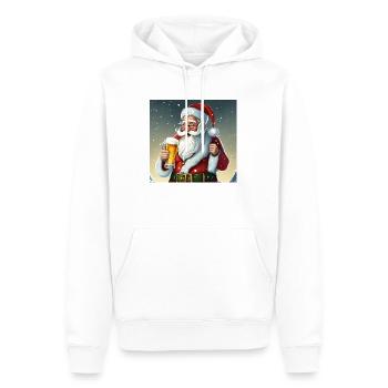 Weihnachtsmann mit Bier in der Hand - Männer Premium Bio Hoodie - Weiß - Vorne - Nico (187cm)