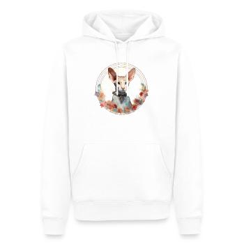 Cornish Rex Katze Boho Style, Liebe Katzen - Männer Premium Bio Hoodie - Weiß - Vorne - Nico (187cm)