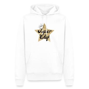 super chef étoile - cadeau chef - Sweat à capuche Premium bio Homme - blanc - Devant - Nico (187cm)