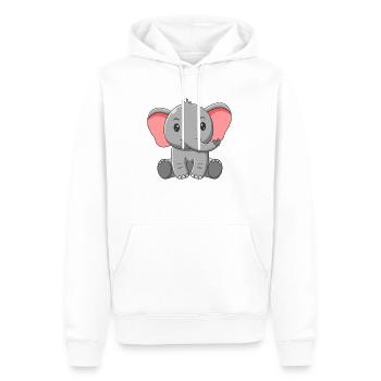 Elefant - Männer Premium Bio Hoodie - Weiß - Vorne - Nico (187cm)