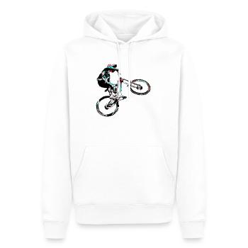 vtt descente - Sweat à capuche Premium bio Homme - blanc - Devant - Nico (187cm)