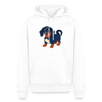 Dackel Welpe schwarz Dachshund - Männer Premium Bio Hoodie - Weiß - Vorne - Nico (187cm)
