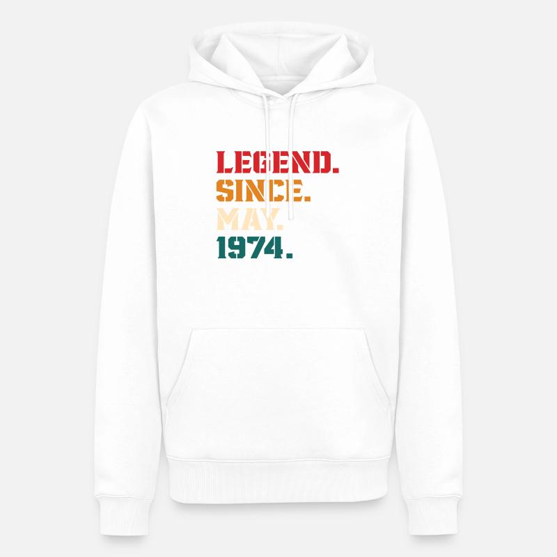 Legend Since May 1974 - Sweat à capuche Premium bio Homme - blanc
