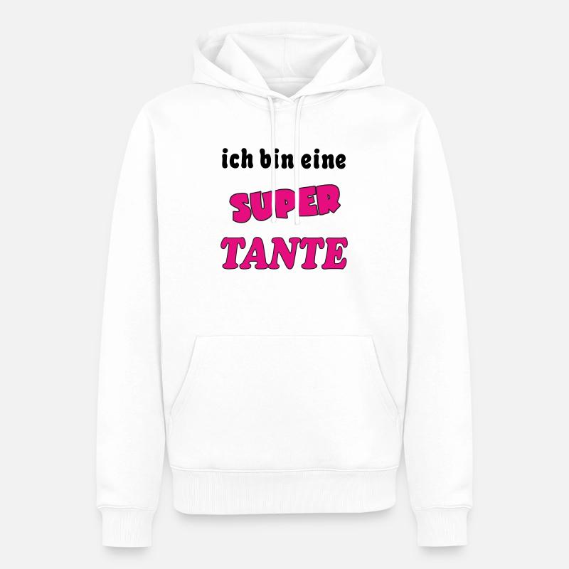 Ich bin eine Super TANTE - Männer Premium Bio Hoodie - Weiß