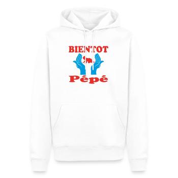 BALD Pépé - Männer Premium Bio Hoodie - Weiß - Vorne - Nico (187cm)
