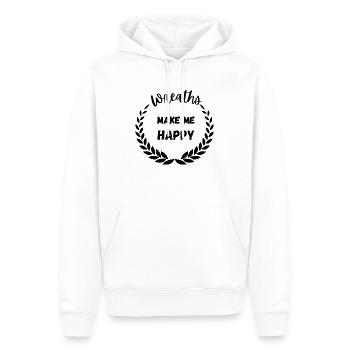 Wreaths Make Me Happy - Men’s Premium Organic Hoodie - white - Front - Nico (187cm)