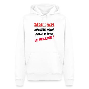 Mein Opa ist der Beste - Männer Premium Bio Hoodie - Weiß - Vorne - Nico (187cm)
