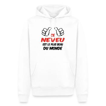 BESTER NEFFE - Männer Premium Bio Hoodie - Weiß - Vorne - Nico (187cm)