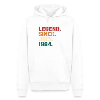 Legende seit Juli 1984 - Männer Premium Bio Hoodie - Weiß - Vorne - Nico (187cm)
