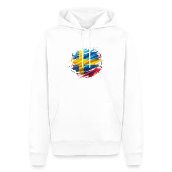 Sverige Suède Drapeau Schweden Flagge - Sweat à capuche Premium bio Homme - blanc - Devant - Nico (187cm)
