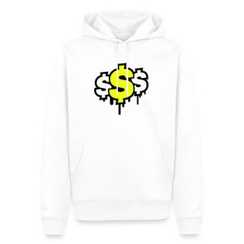 dollar symbol - Männer Premium Bio Hoodie - Weiß - Vorne - Nico (187cm)