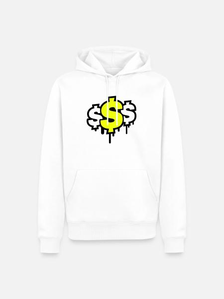 Dollar Symbol - Men’s Premium Organic Hoodie - white