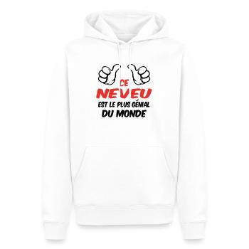 BESTER NEFFE - Männer Premium Bio Hoodie - Weiß - Vorne - Nico (187cm)
