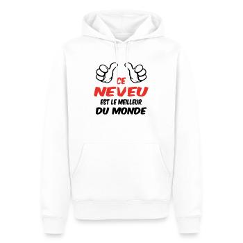 BESTER NEFFE - Männer Premium Bio Hoodie - Weiß - Vorne - Nico (187cm)