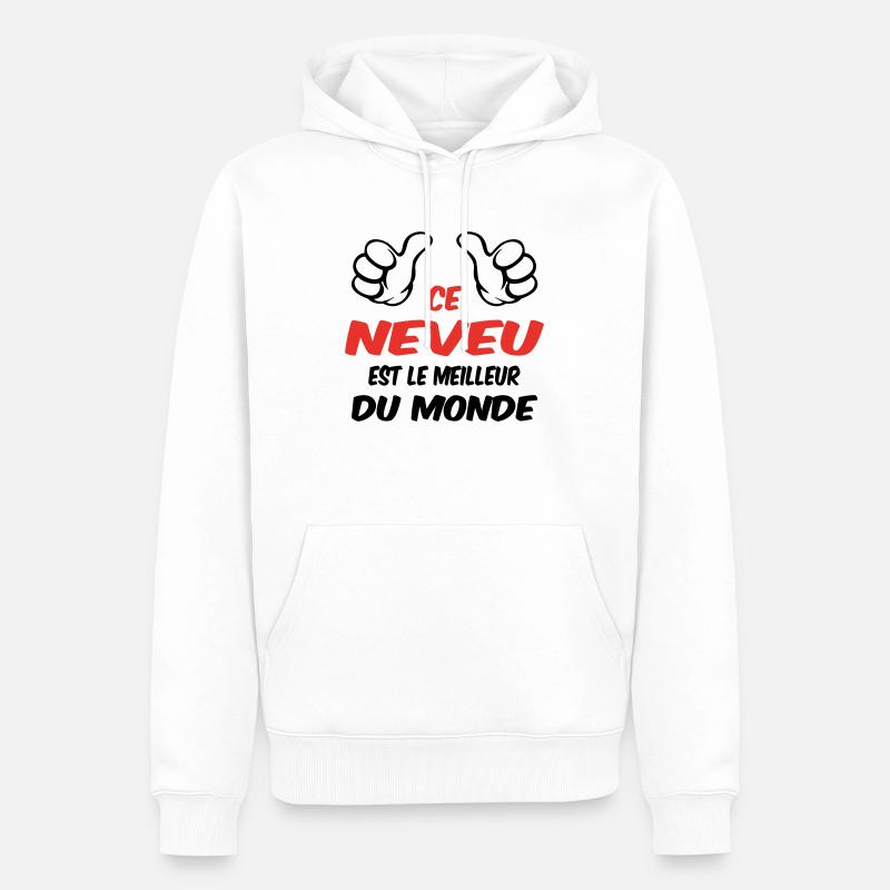 BESTER NEFFE - Männer Premium Bio Hoodie - Weiß