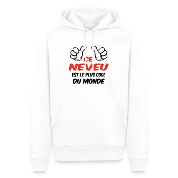 BESTER NEFFE - Männer Premium Bio Hoodie - Weiß - Vorne - Nico (187cm)