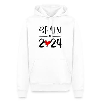 Espagne coeur 2024 - Sweat à capuche Premium bio Homme - blanc - Devant - Nico (187cm)