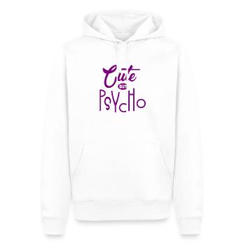 Mignon mais psychopathe - Doux mais fou - Fou - Sweat à capuche Premium bio Homme - blanc - Devant - Nico (187cm)