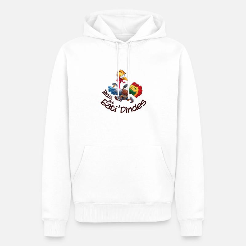 logo team des bati dindes - Sweat à capuche Premium bio Homme - blanc