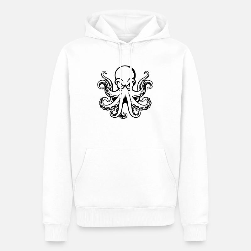 Pieuvre Pieuvre - Sweat à capuche Premium bio Homme - blanc