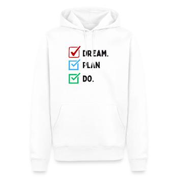 Dream Plan Do Liste de contrôle Design Noir Blanc - Sweat à capuche Premium bio Homme - blanc - Devant - Nico (187cm)
