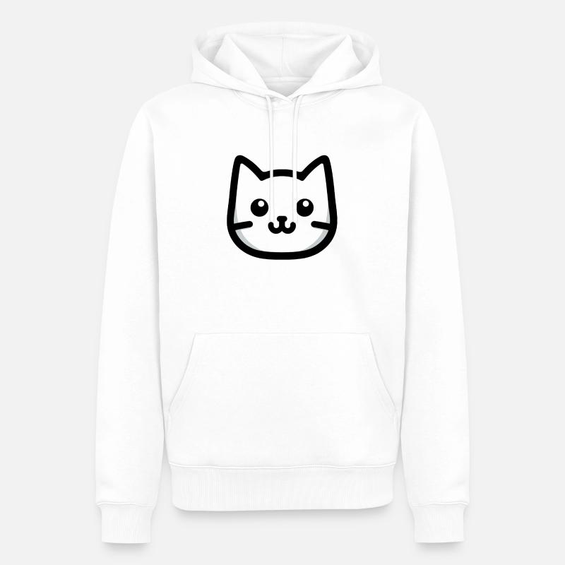 Conception simple pour chat - Sweat à capuche Premium bio Homme - blanc