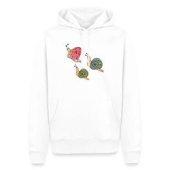 Schnecken - Männer Premium Bio Hoodie - Weiß - Vorne - Nico (187cm)