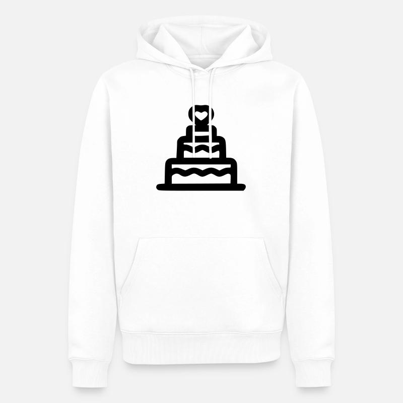 Gateau coeur - Sweat à capuche Premium bio Homme - blanc