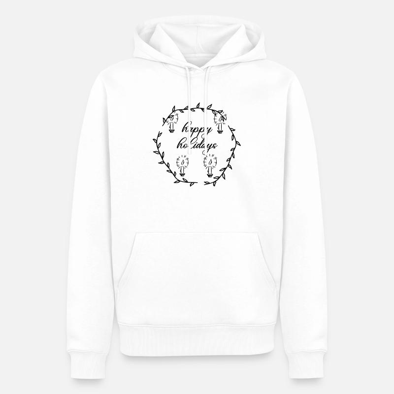 Avent Advetskranz Joyeuses Fêtes - Sweat à capuche Premium bio Homme - blanc