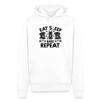 Eat Sleep Bark Repeat - Men’s Premium Organic Hoodie - white - Front - Nico (187cm)