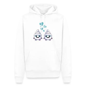 Monstre Amour d’Hiver - Sweat à capuche Premium bio Homme - blanc - Devant - Nico (187cm)