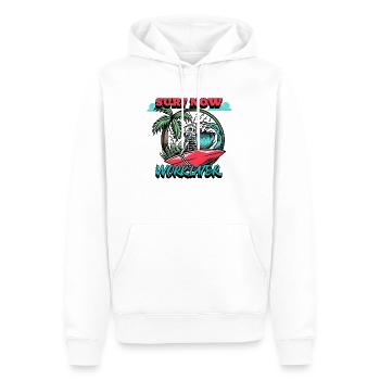 Surf Now Work Later - Men’s Premium Organic Hoodie - white - Front - Nico (187cm)