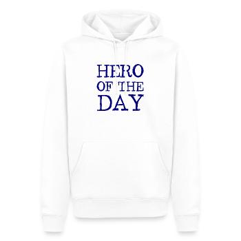 Héros du Jour - Held des Tages - Sweat à capuche Premium bio Homme - blanc - Devant - Nico (187cm)
