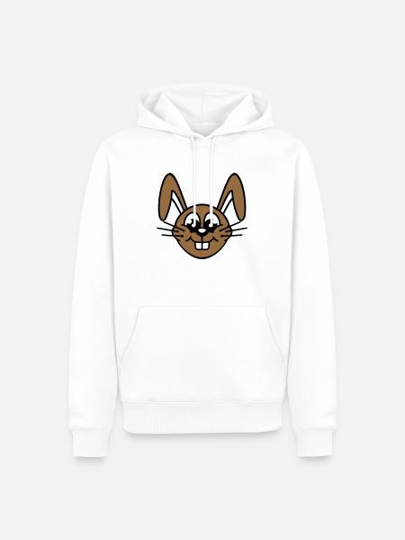 Lapin Lapin Dessin animé Petit Animal Mignon - Sweat à capuche Premium bio Homme - blanc