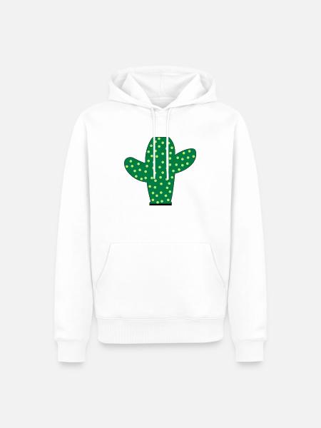 Prickly Cactus - Men’s Premium Organic Hoodie - white