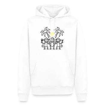 Singes de fête Palmiers de vacances - Sweat à capuche Premium bio Homme - blanc - Devant - Nico (187cm)