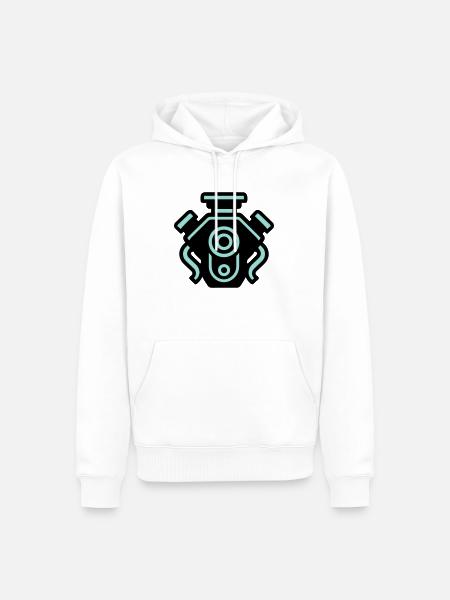 Engine Mechanic Tuning - Men’s Premium Organic Hoodie - white