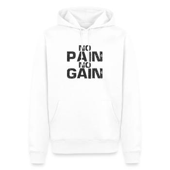 Pas de douleur, pas de gain - Entraînement - Salle de sport - Sport - Fitness - Sweat à capuche Premium bio Homme - blanc - Devant - Nico (187cm)
